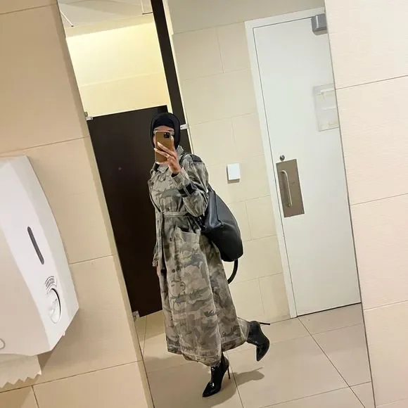 Allsaints camouflage denim trenchcoat